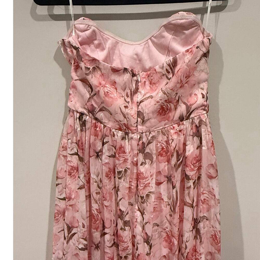 NWOT Lulus Special Moment Pink Floral Strapless Bustier Maxi Dress Size Medium - Picture 4 of 8